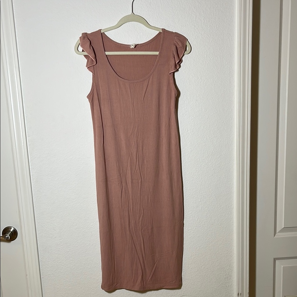 Hello MIZ Pink Ruffle Sleeve Dress - Picture 3 of 10